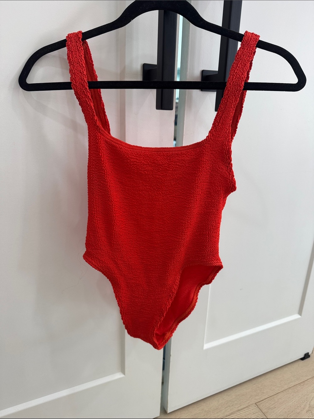 Red Textured Kids One-Piece Swimsuit